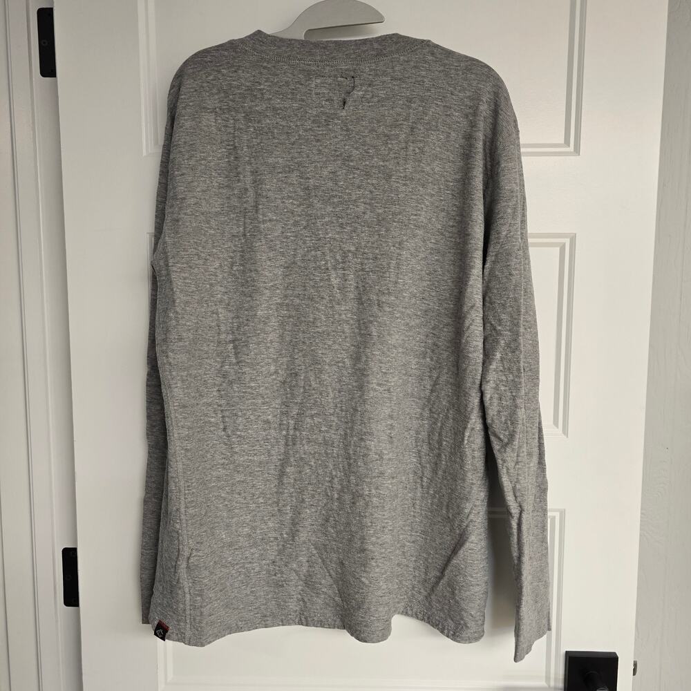 Men's Grayers Gray Long Sleeve Henley Top | Size XL - Picture 2 of 9
